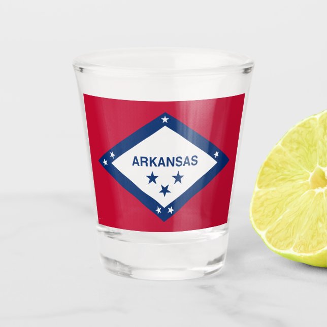 Copo De Shot Bandeira do Estado do Arkansas (Frente)