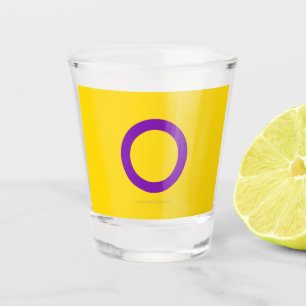Copo De Shot Bandeira do orgulho intersexo SlipperyJoe's fundo