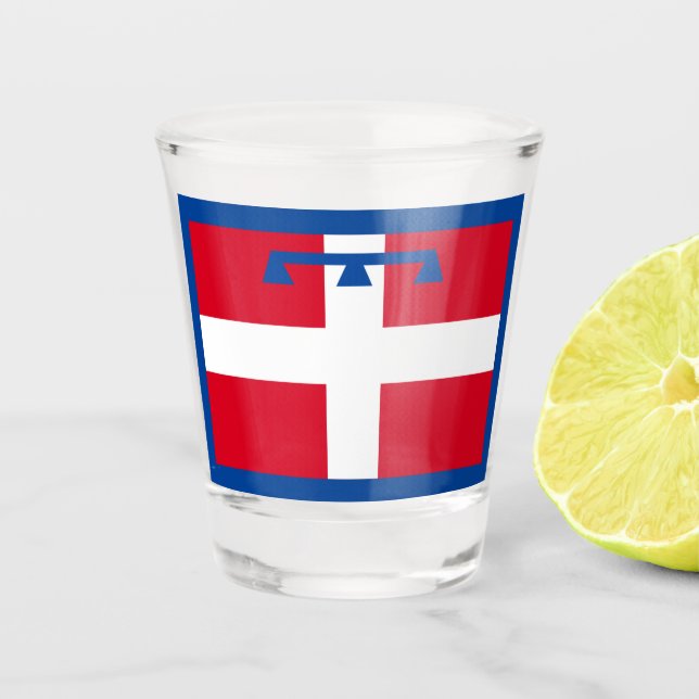 Copo De Shot Bandeira do Piemonte (Itália) (Frente)