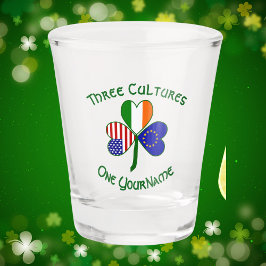 Copo De Shot Bandeira do Trevo da União Europeia Irlandesa EUA