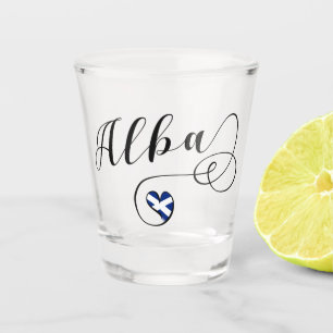 Copo De Shot Bandeira Escocesa em Heart, Alba, Scots Gaelic