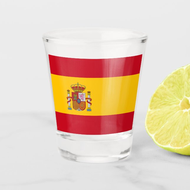 Copo De Shot Bandeira Espanhola (Espanha) (Frente)