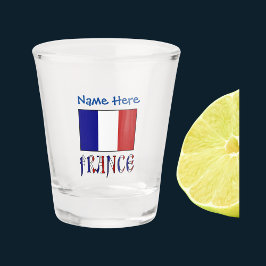 Copo De Shot Bandeira Francesa França Personalização Azul
