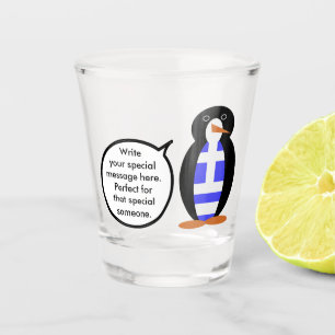 Copo De Shot Bandeira Grega Pinguim Ms Personalizado
