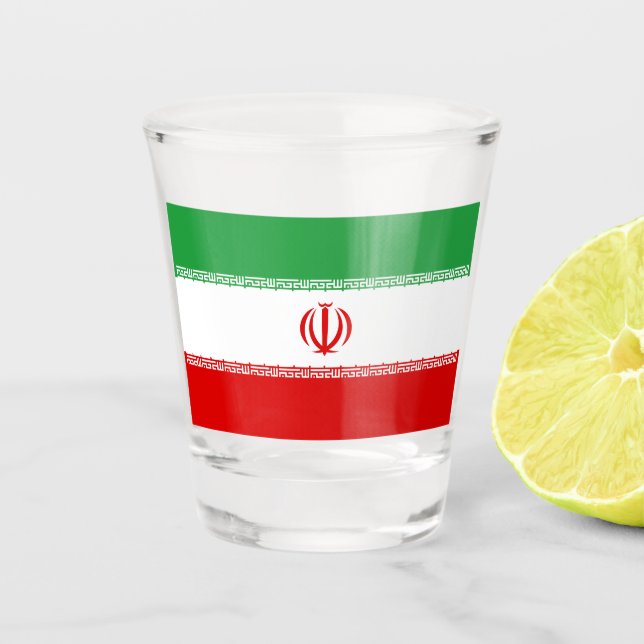 Copo De Shot Bandeira Iraniana (Irã) (Persa) (Frente)