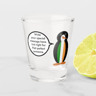 Copo De Shot Bandeira Irlandesa Ms Penguin Falante Personalizad