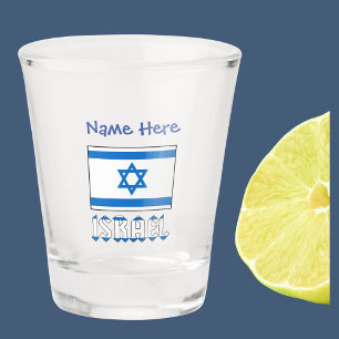 Copo De Shot Bandeira Israelense Israel Personalização Azul 