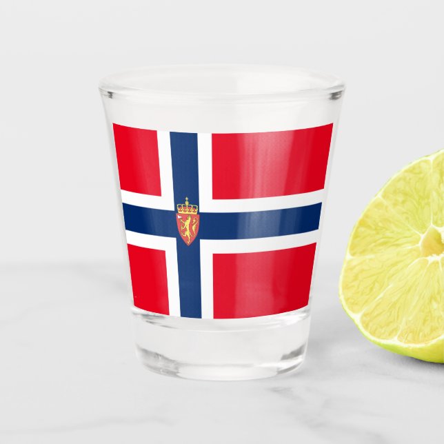 Copo De Shot Bandeira norueguesa (Frente)