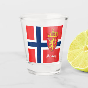 Copo De Shot Bandeira Norueguesa e Patrimônio Nacional da Noru