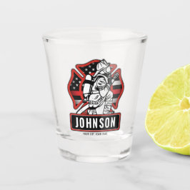 Copo De Shot Bandeira Patriótica do Bombeiro Personalizado