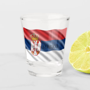 Copo De Shot Bandeira sérvia, patriótica
