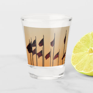 Copo De Shot Bandeiras nos EUA Patrióticos Sunset Americanos