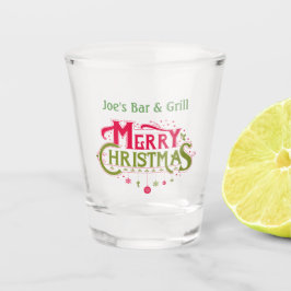 Copo De Shot Bar e grill personalizados de Joe e Feliz de Natal