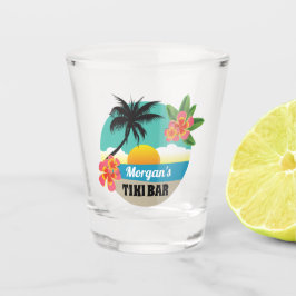 Copo De Shot Bar Tropical Sunset Tiki com Nome