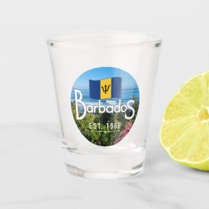 Copo De Shot "Barbados Est. Vista da Costa Leste de 1966" com S