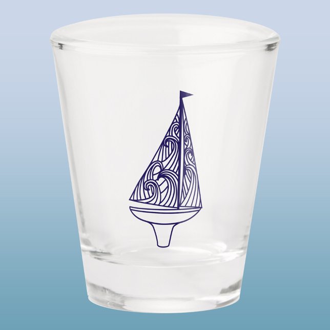 Copo De Shot Barco à vela (Yachting sailing sailboat shot glass)