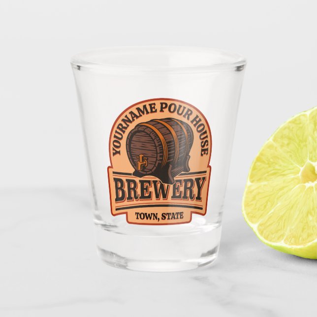 Copo De Shot Barril de cerveja de carvalho antigo nome personal (Frente)