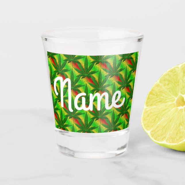 Copo De Shot Barware do partido Green Weed (Frente)