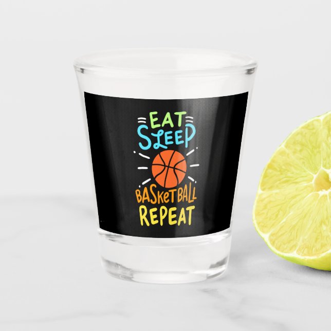 Copo De Shot Basquetebol - Comer Dormir Basquetebol Repetir (Frente)