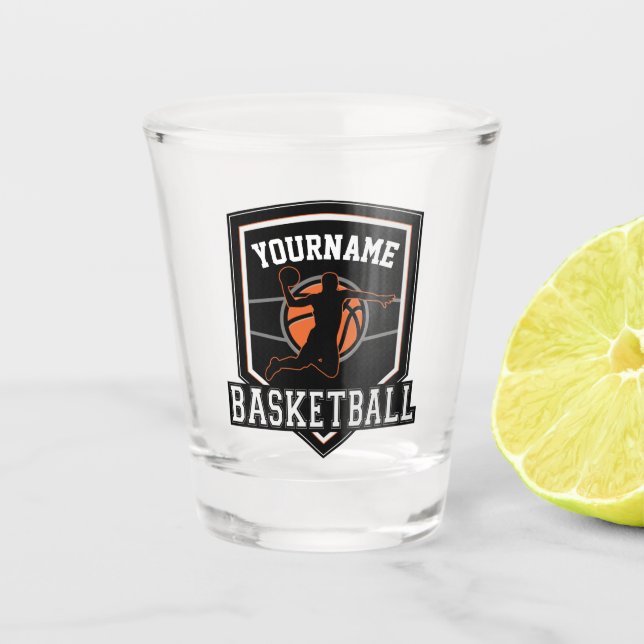 Copo De Shot Basquetebol Personalizado Jogador NOME Enterrada E (Frente)