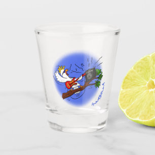 Copo De Shot Batuta engraçada tocando cartoon de violão