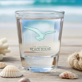 Copo De Shot Beach House Seagull Aqua Blue ID623