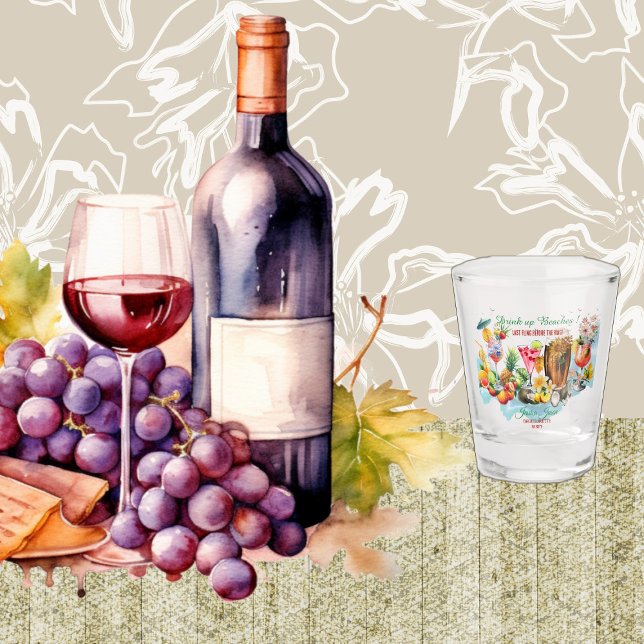 Copo De Shot Beba Até Cair Praia Coquetel Frutas Despedida de S (Drink Up Beaches Cocktail Fruit Bachelorette Party Shot Glass)