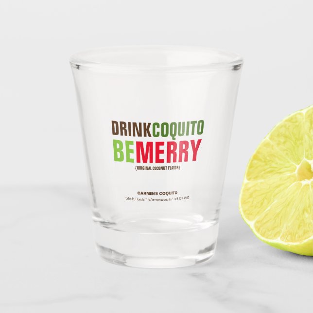Copo De Shot Beba Coquito e Alegria de Natal (Frente)