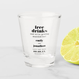 Copo De Shot Bebidas Grátis Casadas Com Humor Salvar A Data