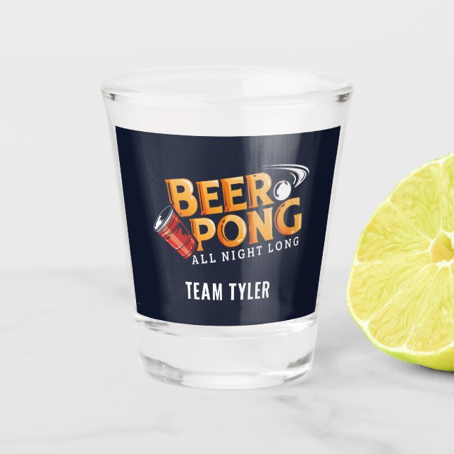 Copo De Shot Beer Pong O Nome Da Equipe Personalizada A Noite T (Frente)