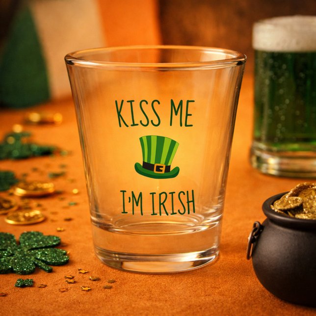 Copo De Shot Beije-Me O Melhor Chapéu Irlandês (Criador carregado)