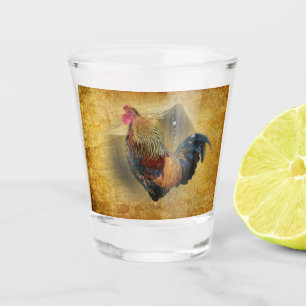 Copo De Shot Belo galo e costeleta de frango de casca russa
