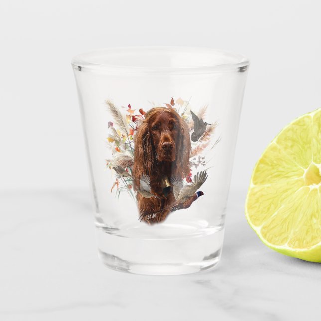 Copo De Shot Belo Red Setter Irlandês (Frente)