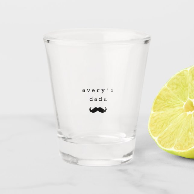 Copo De Shot Bigode Dada Nome Personalizado Dia dos Pais (Frente)
