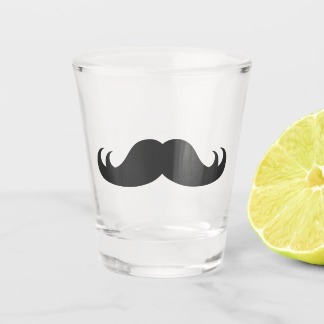 Copo De Shot Bigode engraçado - vidro de tiro (Frente)