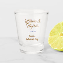 bikinis & martinis bachelorette party name brown 