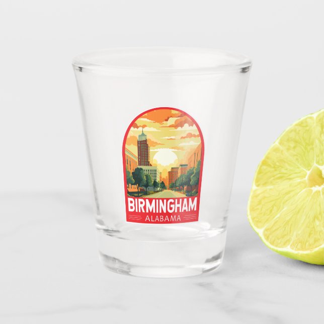 Copo De Shot Birmingham Alabama Viagem Art Emblem (Frente)