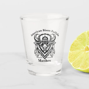 Copo De Shot Bisão de Ouro na moda com óculos de sol e chapéu