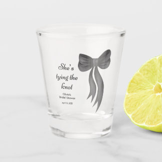 Copo De Shot Black Bow She's Tying the Knot Bridal Shower