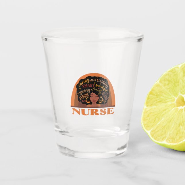 Copo De Shot Black Nurse Nursing Design (Frente)