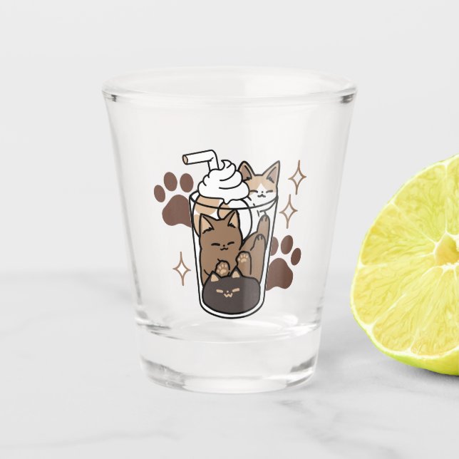 Copo De Shot Blend Puro: Design de café para Cat & Café (Frente)