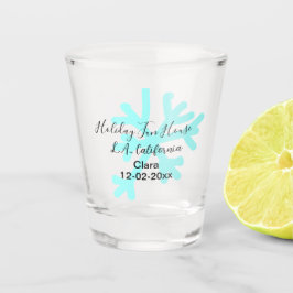 Copo De Shot Blue snowflakes holiday camping house place date