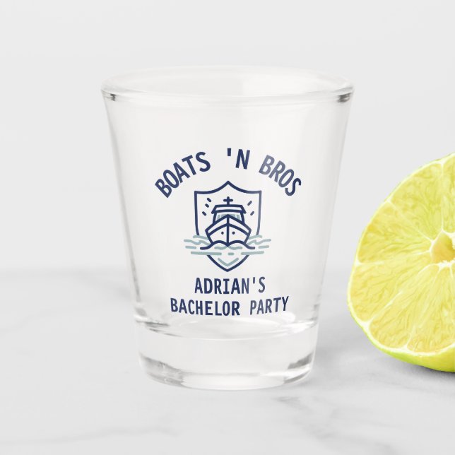 Copo De Shot Boats N Bros Bachelor Party Favor Navy  (Frente)