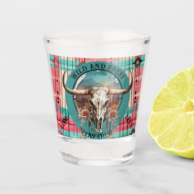 Copo De Shot Boho Wild e Tequila Livre (Frente)