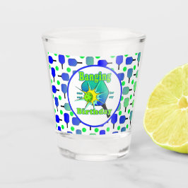 Copo De Shot Bola de Paddle Azul Azul de Birthday
