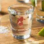 Copo De Shot Bold Retro Western Cowgirl Bachelorette<br><div class="desc">Um Festa de solteira de Cowgirl Ocidental Nome Personalizado Shot Glass</div>