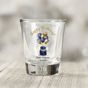 Copo De Shot Bolo de Balão Azul Marinho de 75 Anos de Idade