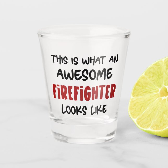 Copo De Shot Bombeiro Incrível Engraçado Bombeiro (Frente)