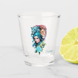 Copo De Shot Bonita cabeça de mulher com olhos expressivos