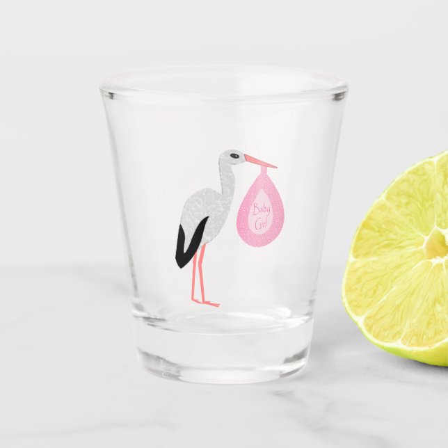 Copo De Shot Bonito Tempestade de Bebê Rosa (Frente)